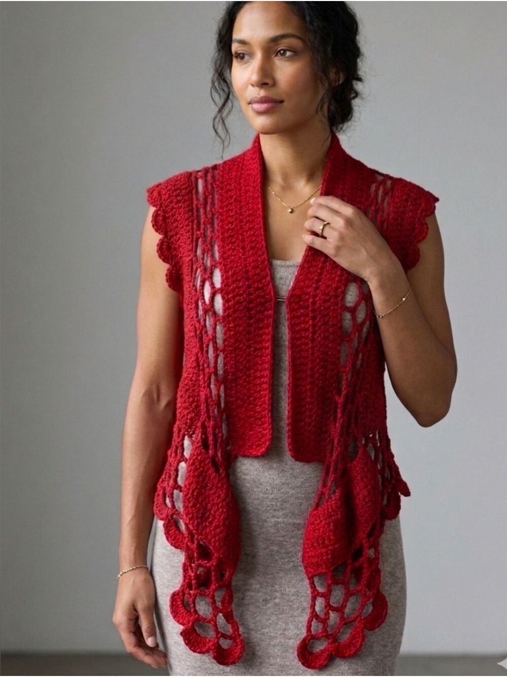 Handmade crochet set styled 5 different ways. Skirt, shawl, top & more—your vibe